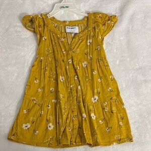 Old Navy Mustard Floral Kids Dress